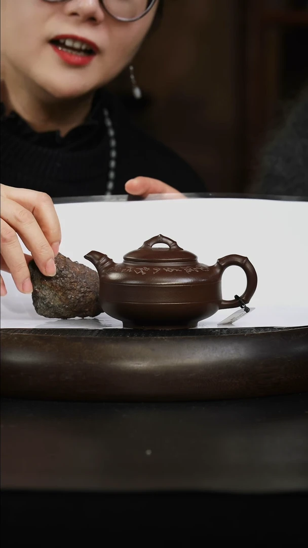 茶壶紫砂5号井 底槽清  线韵竹鼓