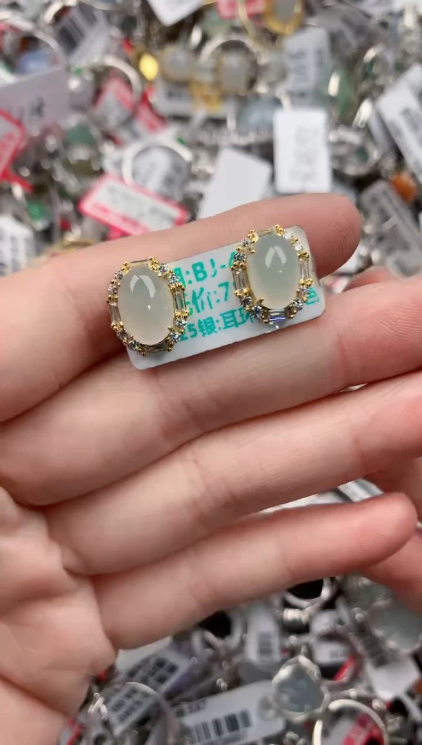 银S925镶嵌戒指翡翠888   7