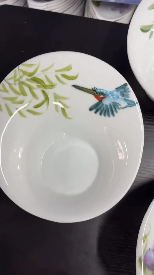 瓷片景德镇高温釉中彩-孔雀盘鸟