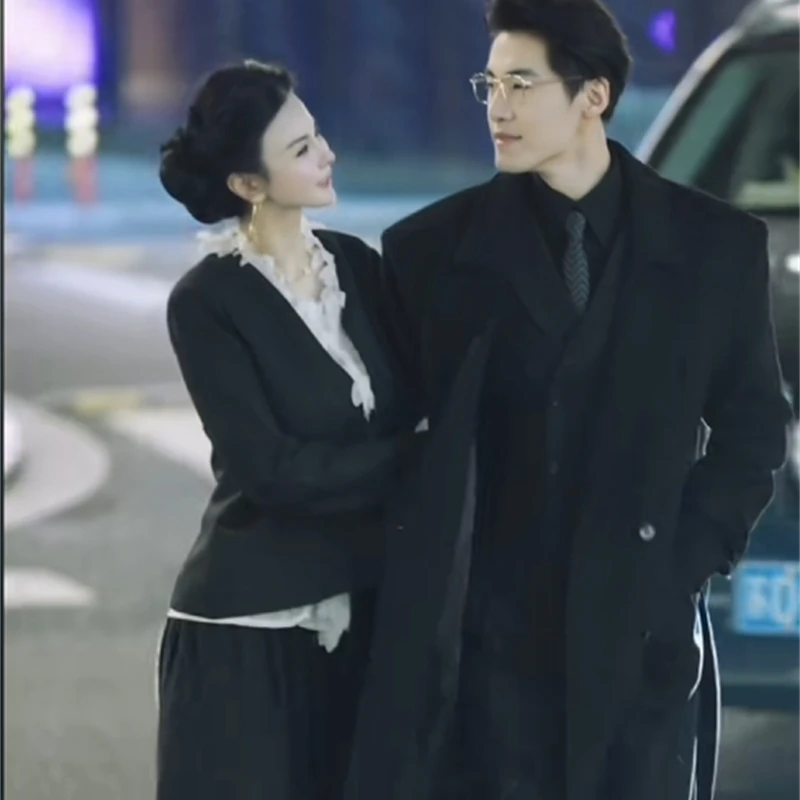 魏元高定/设计师修身羊毛西装老钱风极简气质优雅套装-1063