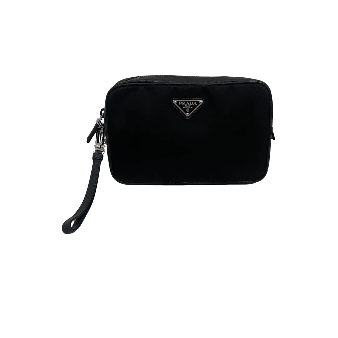 95新 Prada/普拉达 男士休闲时尚百搭尼龙拼皮手拿包/226