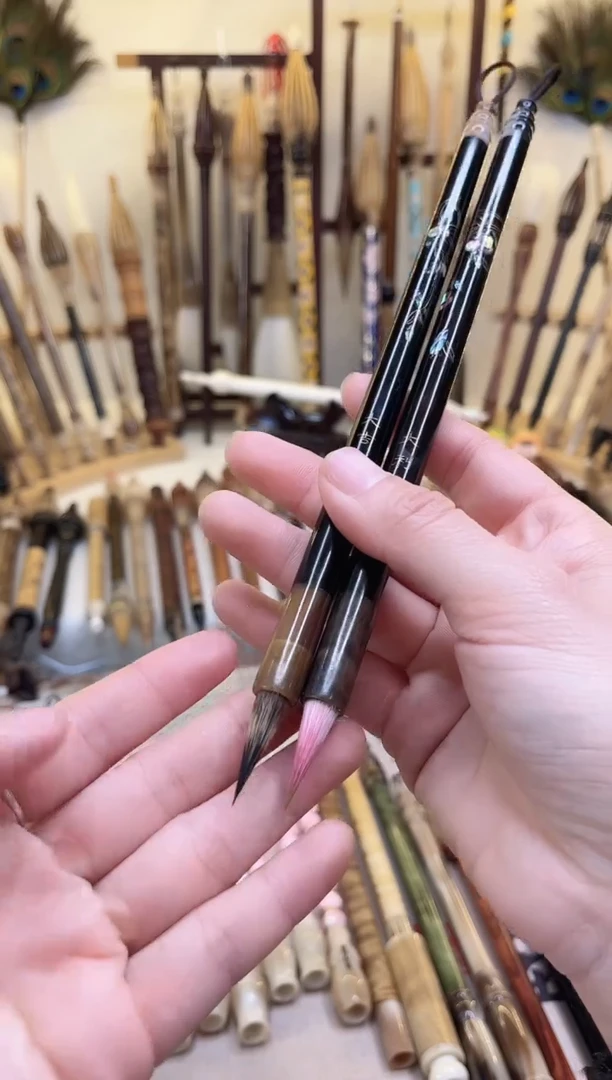 【清水试笔，拒绝蘸墨】墨舞笔庄毛笔2支大吉大利