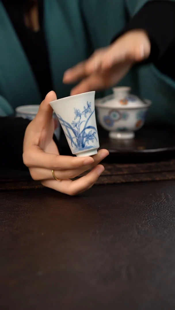 【闪购商品】杯HLX陶瓷兰花闻香杯 随机