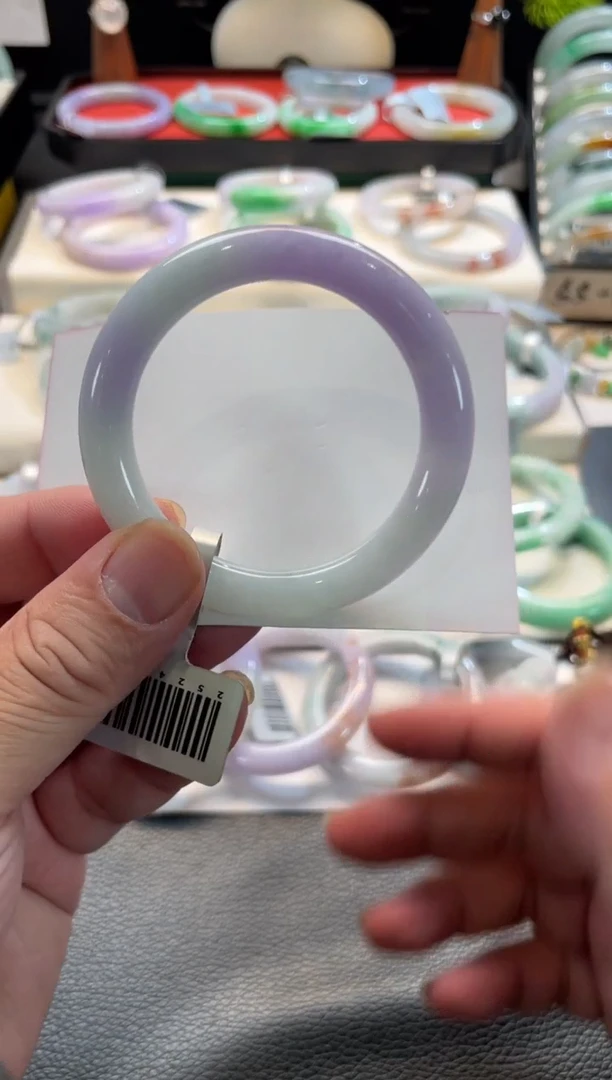 未镶嵌手镯翡翠86号链接 51圆条 有纹