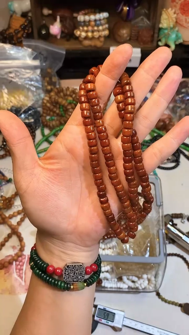 非洲檀香手串/手链牛骨开片半成品