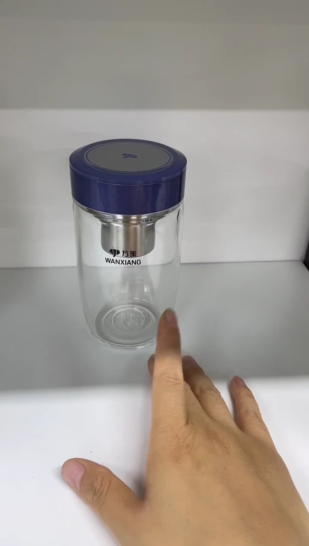高硼硅玻璃盖子款万象单层u183-480ml蓝