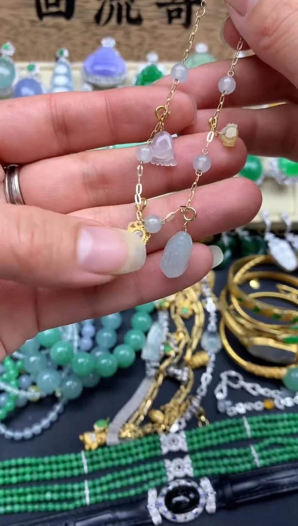 【闪购商品】翡翠手串18K金镶嵌72-中国好珍宝