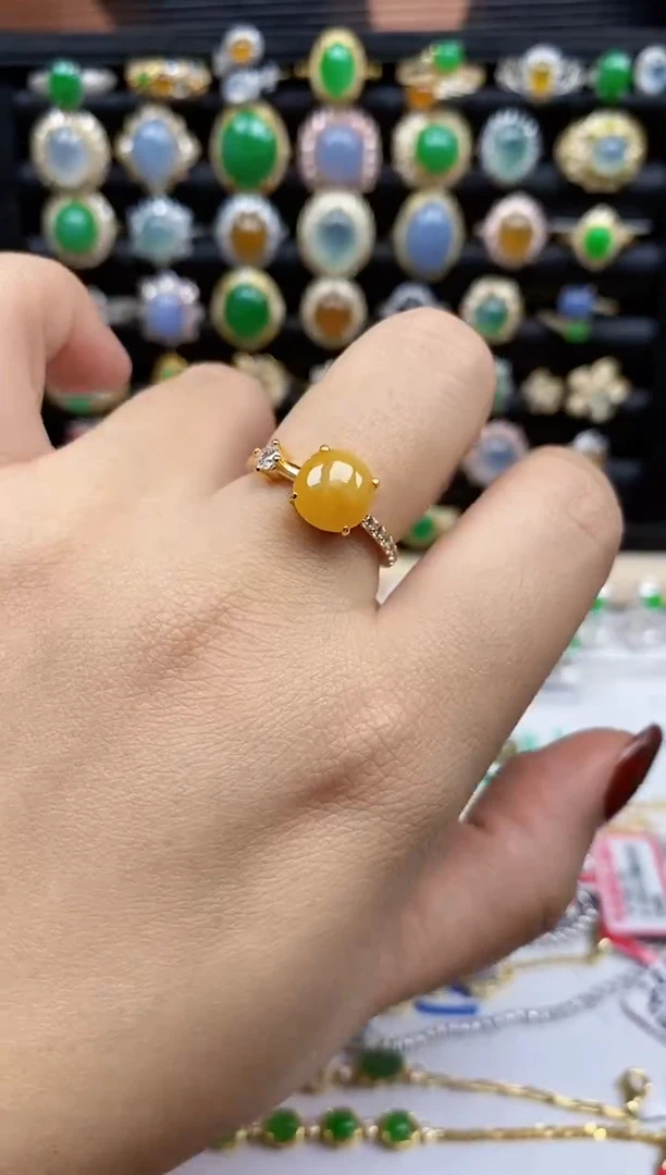 银S925镶嵌戒指翡翠633