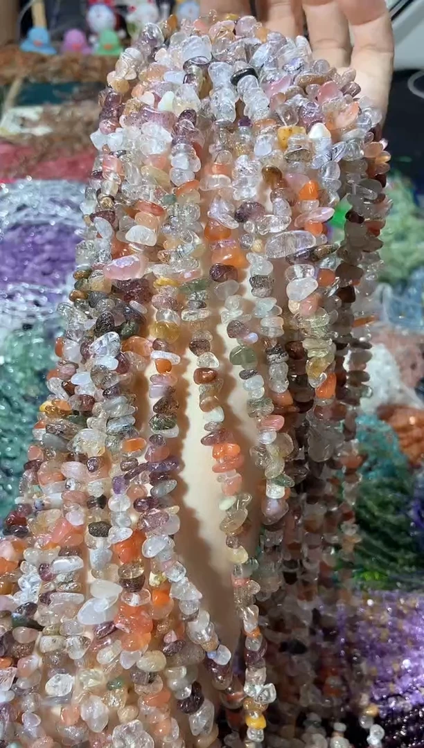 水晶珠宝半成品未镶嵌彩发晶