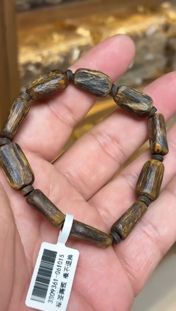沉香手串 海南红金猊随型单圈沉水多样性发其一