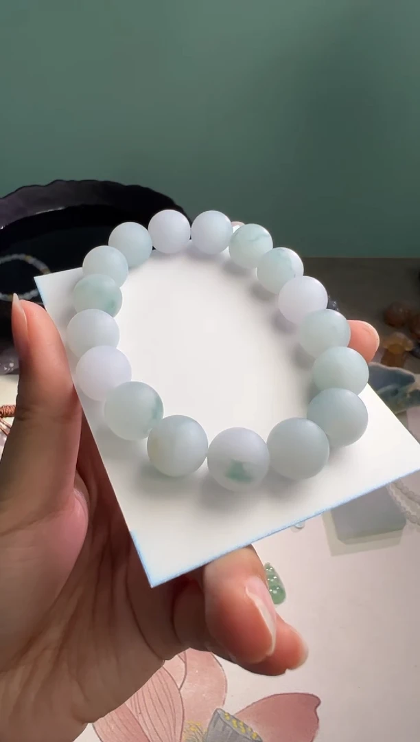 未镶嵌定制翡翠紫底手串卡12.4