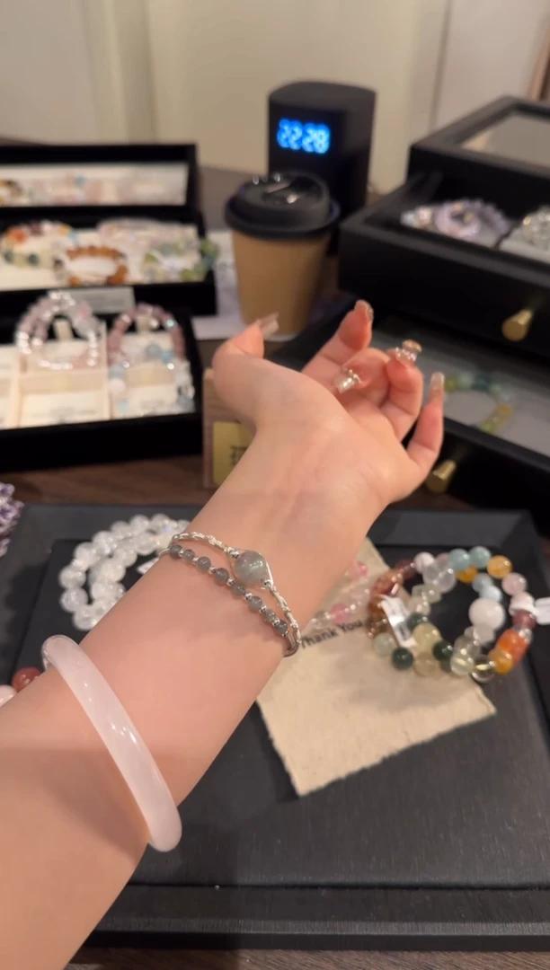 水晶手链合金灰月光x380