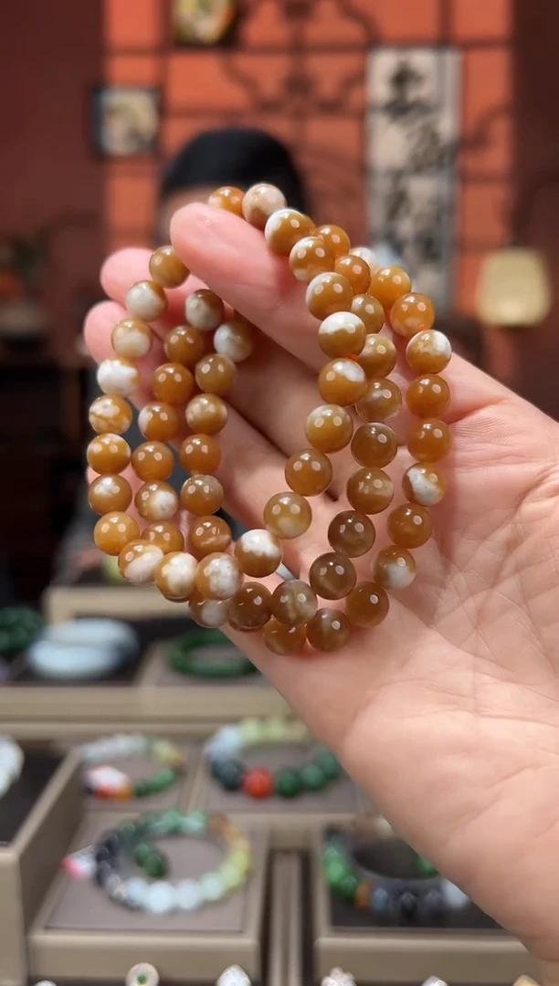 未镶嵌手链和田玉拍一发一多样性发货牛轧糖手链