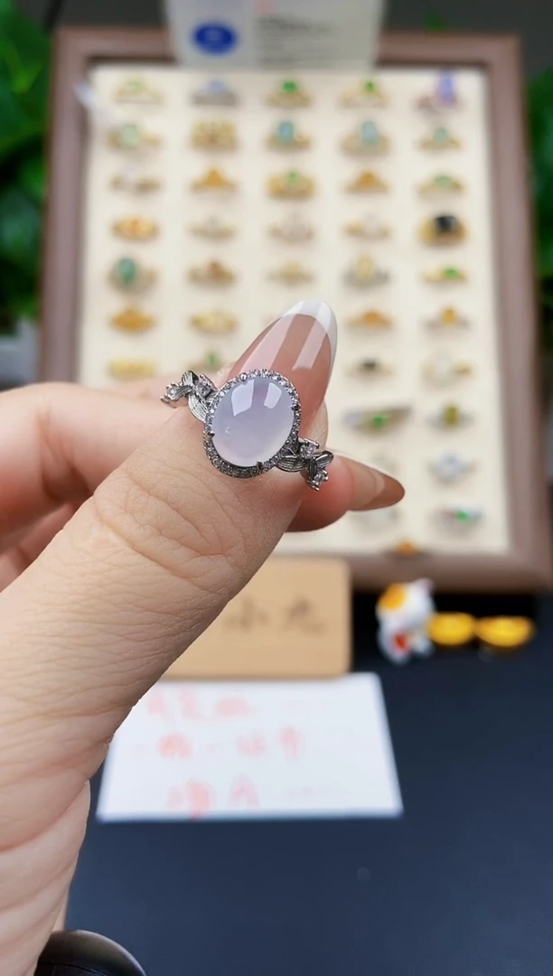 银S925镶嵌戒指翡翠12