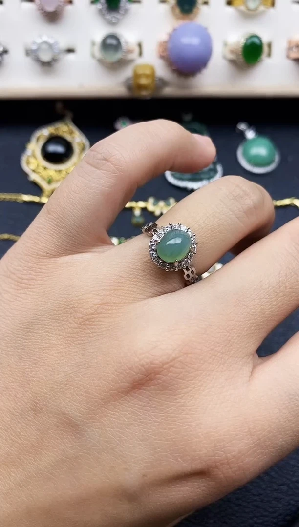 【闪购商品】翡翠戒指银S925镶嵌11111