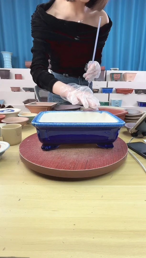 紫砂花盆浅草紫砂花盆微瑕