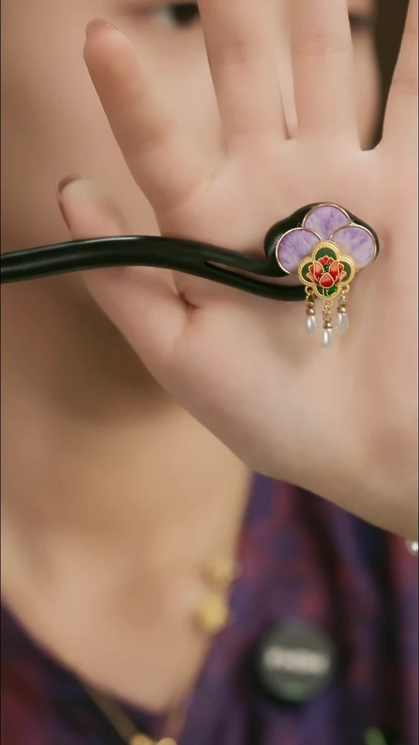 刺绣湘传礼纯手工发簪