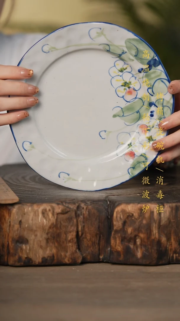 瓷片景德镇高温釉下彩可微波烤箱洗碗机