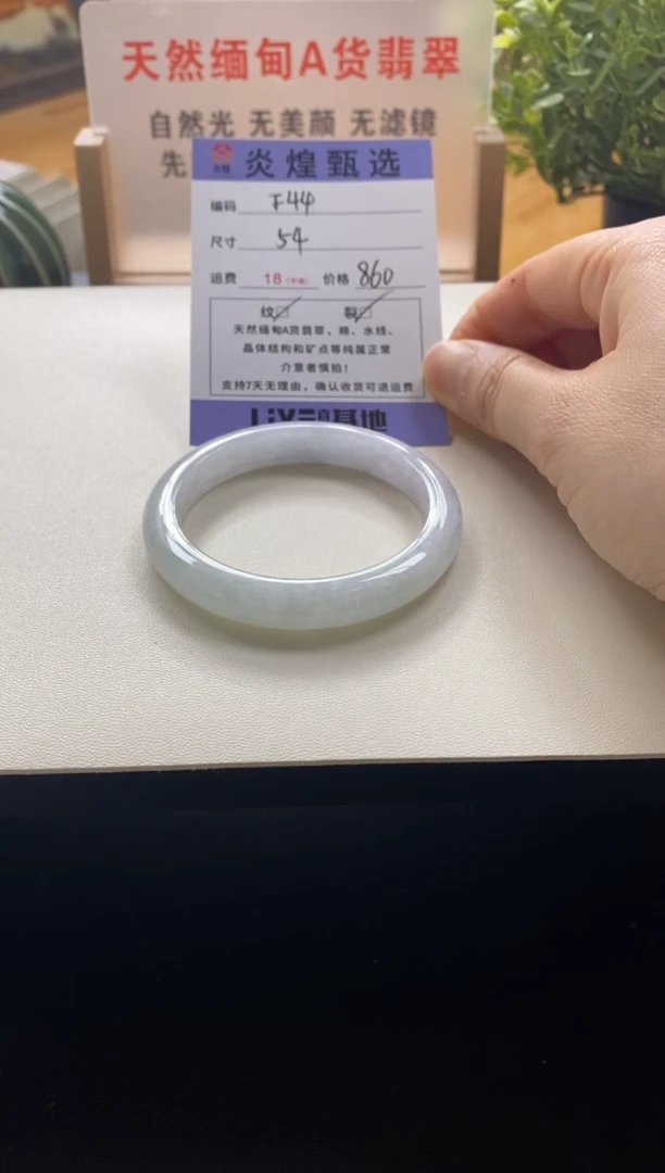 未镶嵌手镯翡翠圈口54.5编码f44