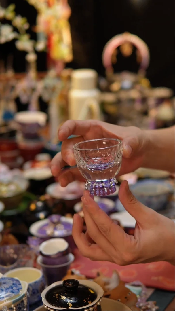 【闪购商品】紫色钻石切面杯+链子