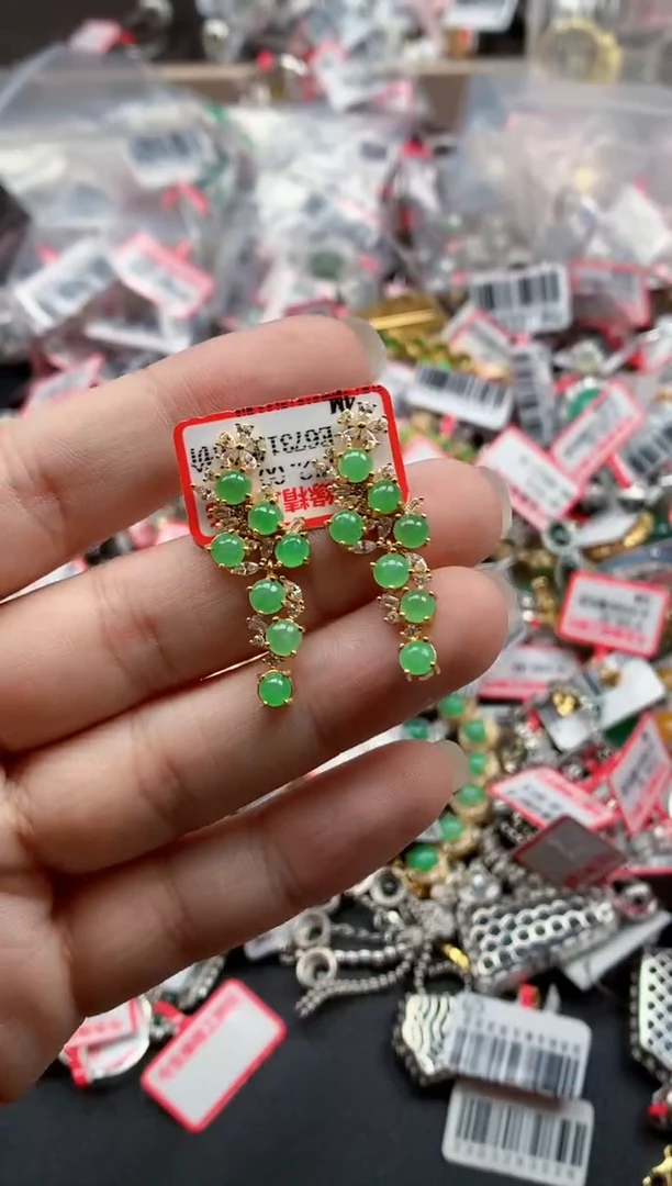 银S925镶嵌戒指翡翠天然A货缅甸翡翠