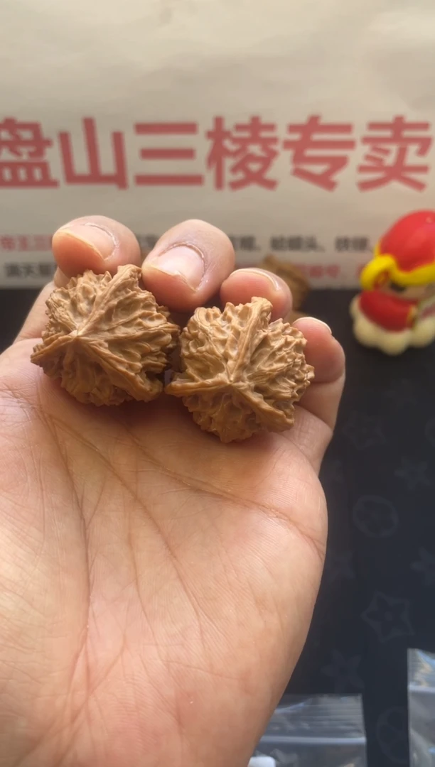A137盘山三棱人奔3.5尺寸4.1高全品白茬文玩核桃手把件