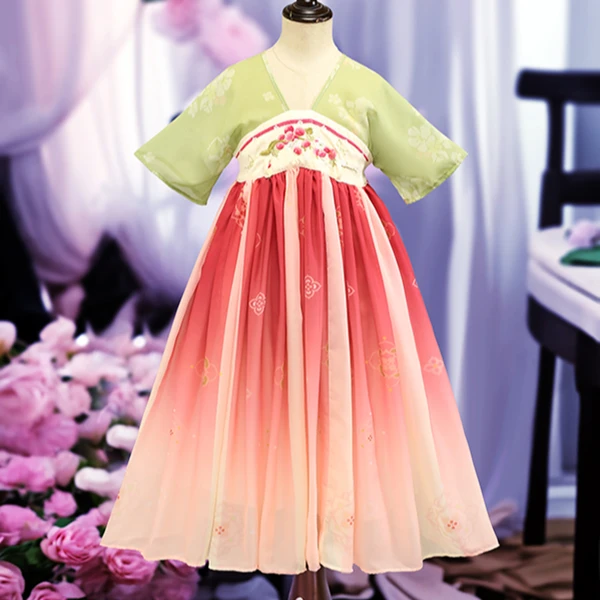 【仲夏物语】2024新款汉服女童夏季儿童古装超仙古风女孩连衣裙