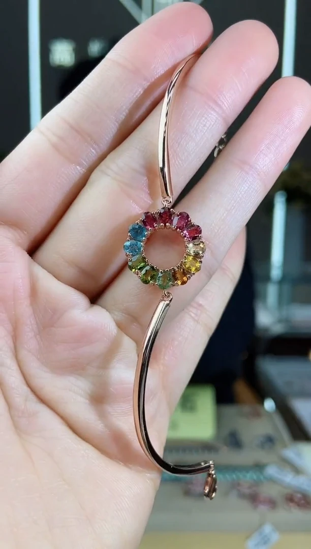 【闪购商品】碧玺手链银S925镶嵌手链