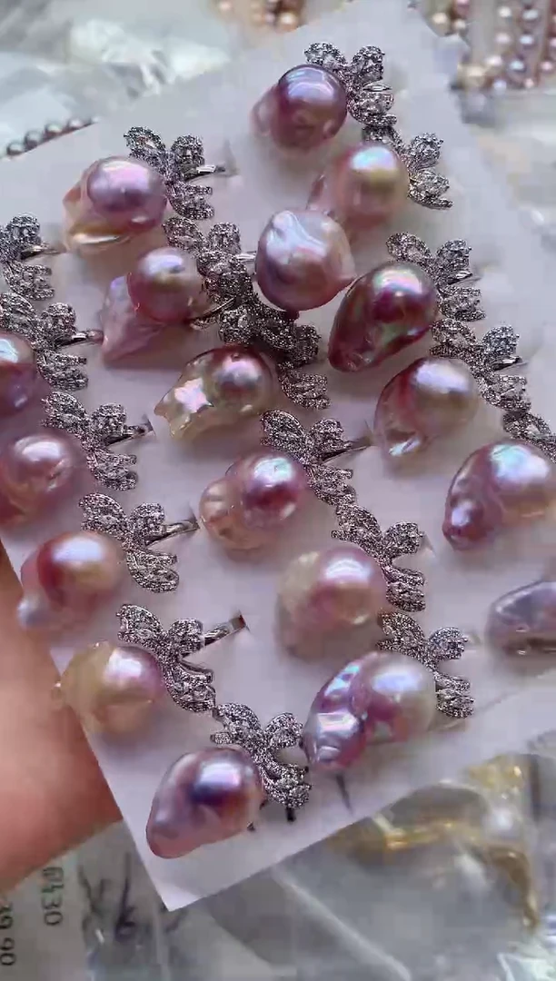 戒指合金淡水珍珠多样性发其一，非无暇