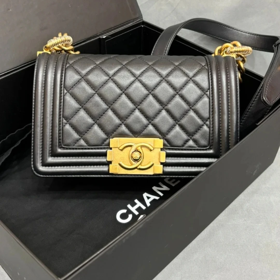 95新 Chanel/香奈儿 黑黑精选 Leboy 小号 29开 单肩包