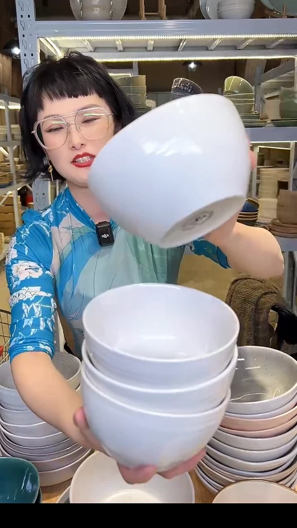 瓷55外贸尾货高温釉下彩陶瓷餐具默认微瑕