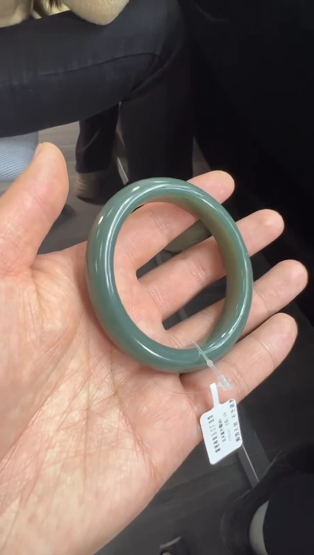 未镶嵌手镯和田玉于*且末蓝58+手镯