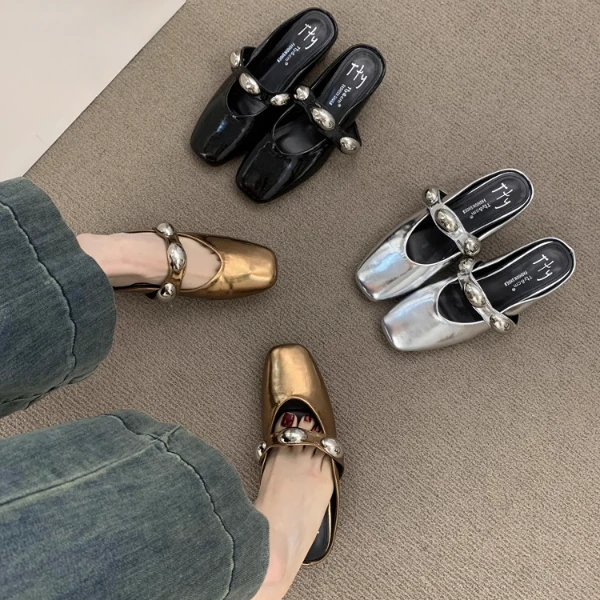 复古仙女风玛丽珍百搭内增高凉鞋半拖鞋女外穿法式穆勒鞋凉拖平底