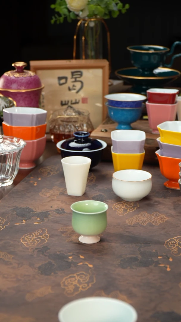 江壶见陶瓷直播专享豆绿色杯子