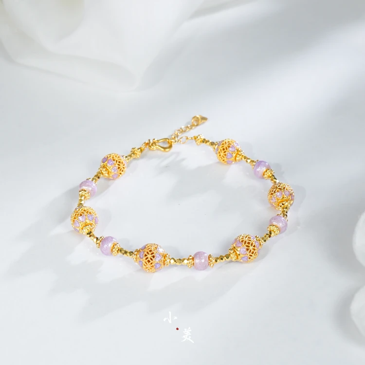 足金999烧蓝绣球手链（多样性发货） G90009