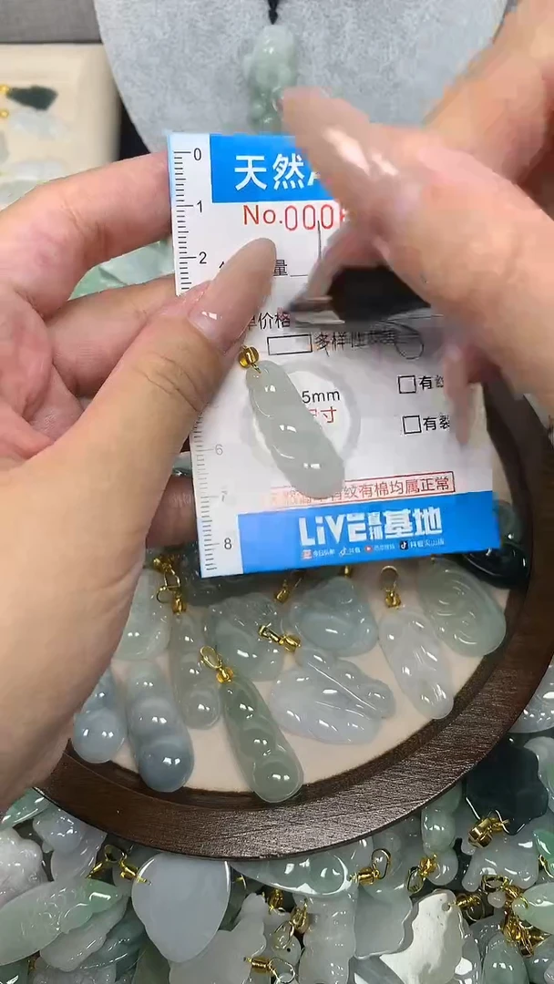 翡翠未镶嵌颈饰净货挂件-6847