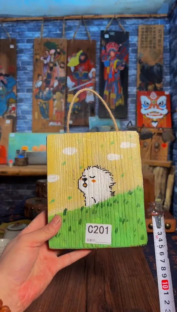 风化老门板丙烯画