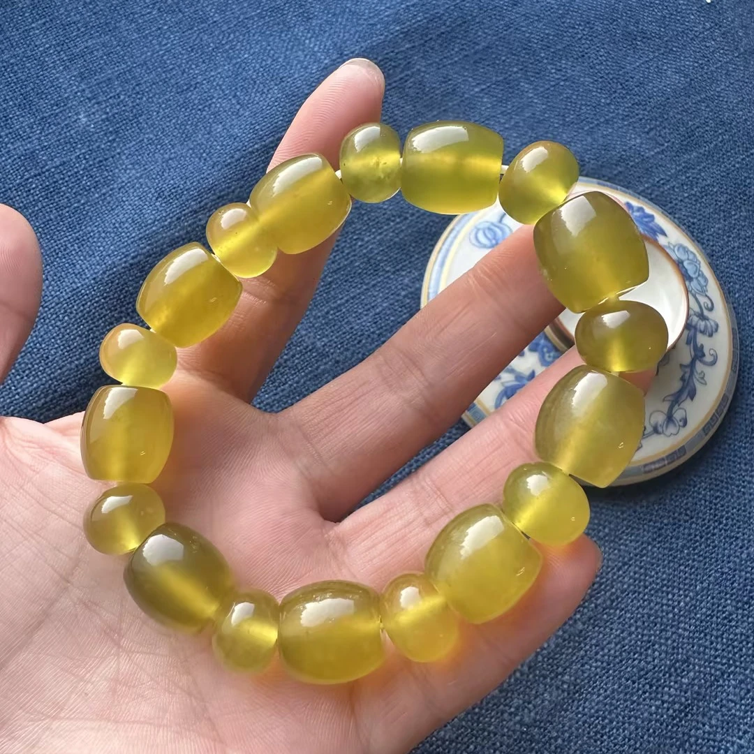 【财源滚滚】天然黄金玉手串滚珠加平安扣老形手串黄金万两招财进宝