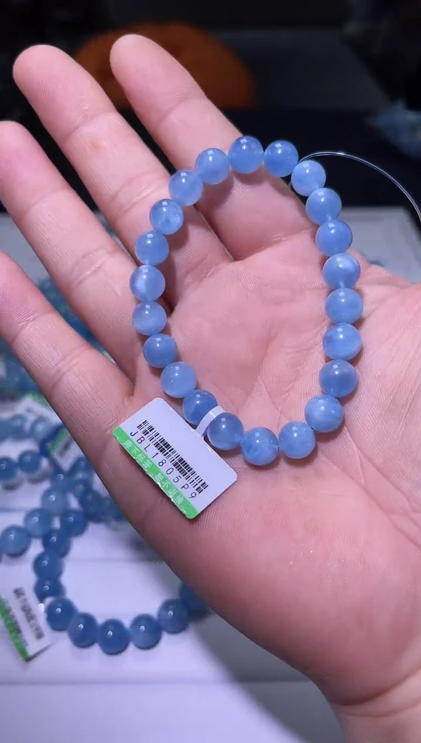 1海蓝宝石（处理）J081-8mm海蓝宝单圈-多样性发其一