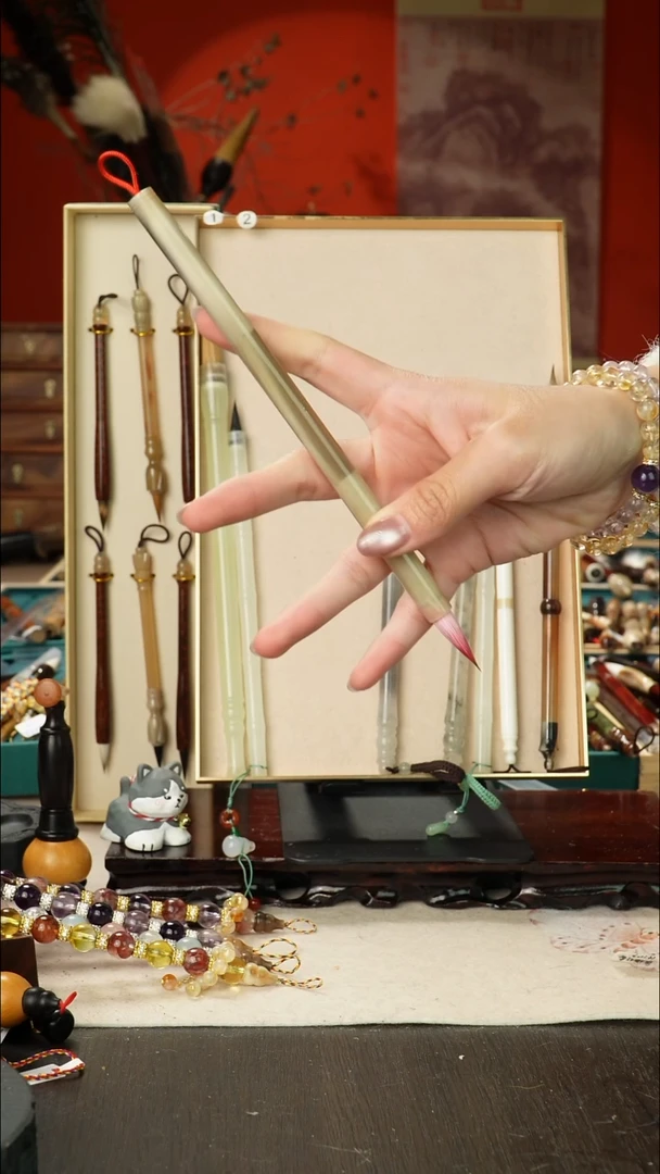 12号孤品高货毛笔链接 清水试笔 蘸墨不退