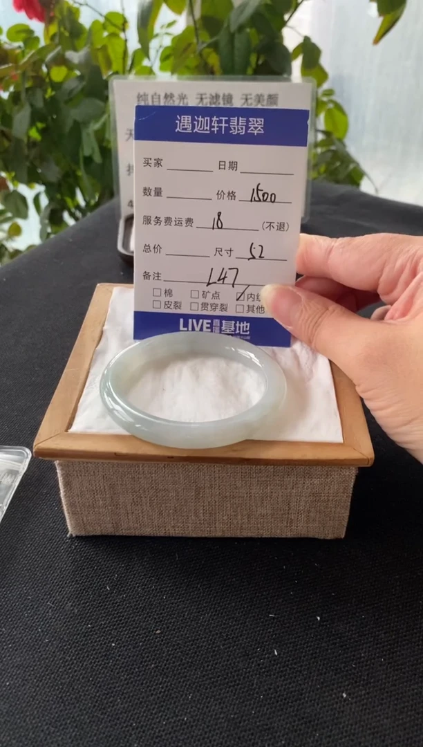 未镶嵌手镯翡翠52圈口 L47编码