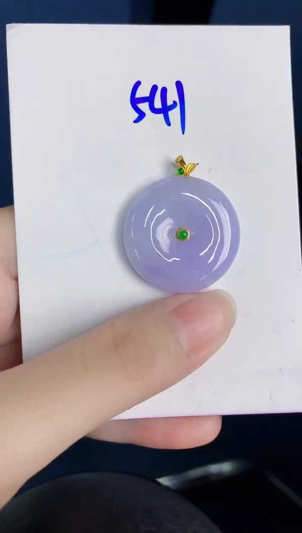 颈饰18K金镶嵌翡翠天然翡翠缅甸A货