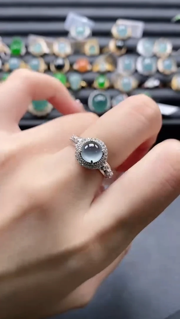 【闪购商品】翡翠戒指银S925镶嵌11111