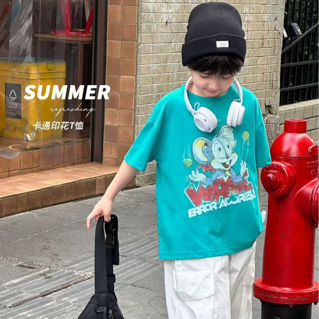 清仓不补儿童时尚卡通短袖男童T恤夏季女宝宝半袖中小童薄款夏装