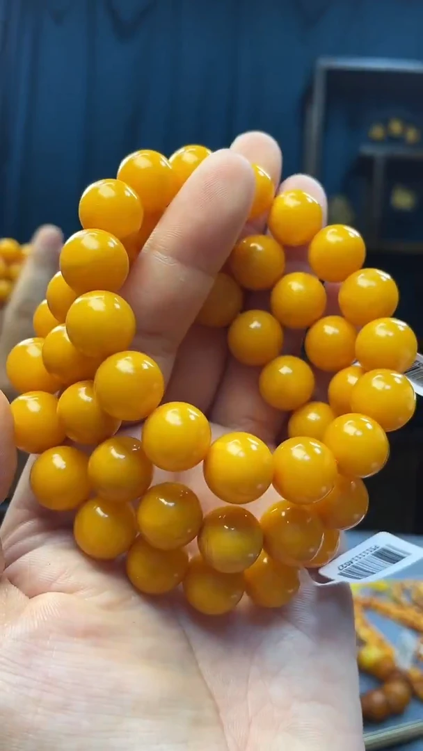 手串琥珀未镶嵌蜜蜡圆珠手串（多样性发其一）