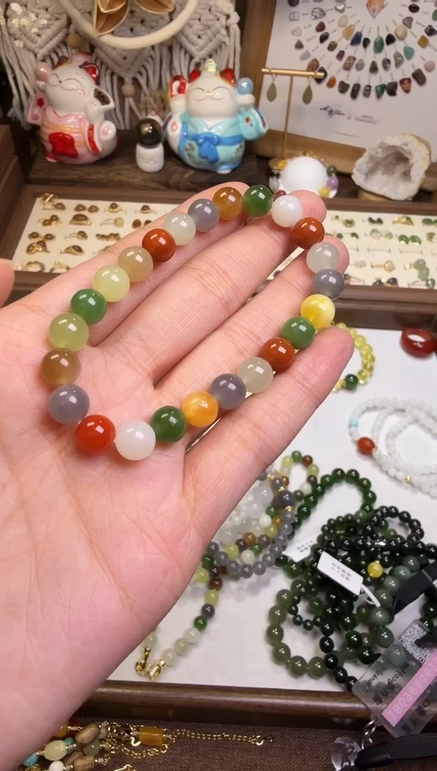 未镶嵌和田玉挂件手链