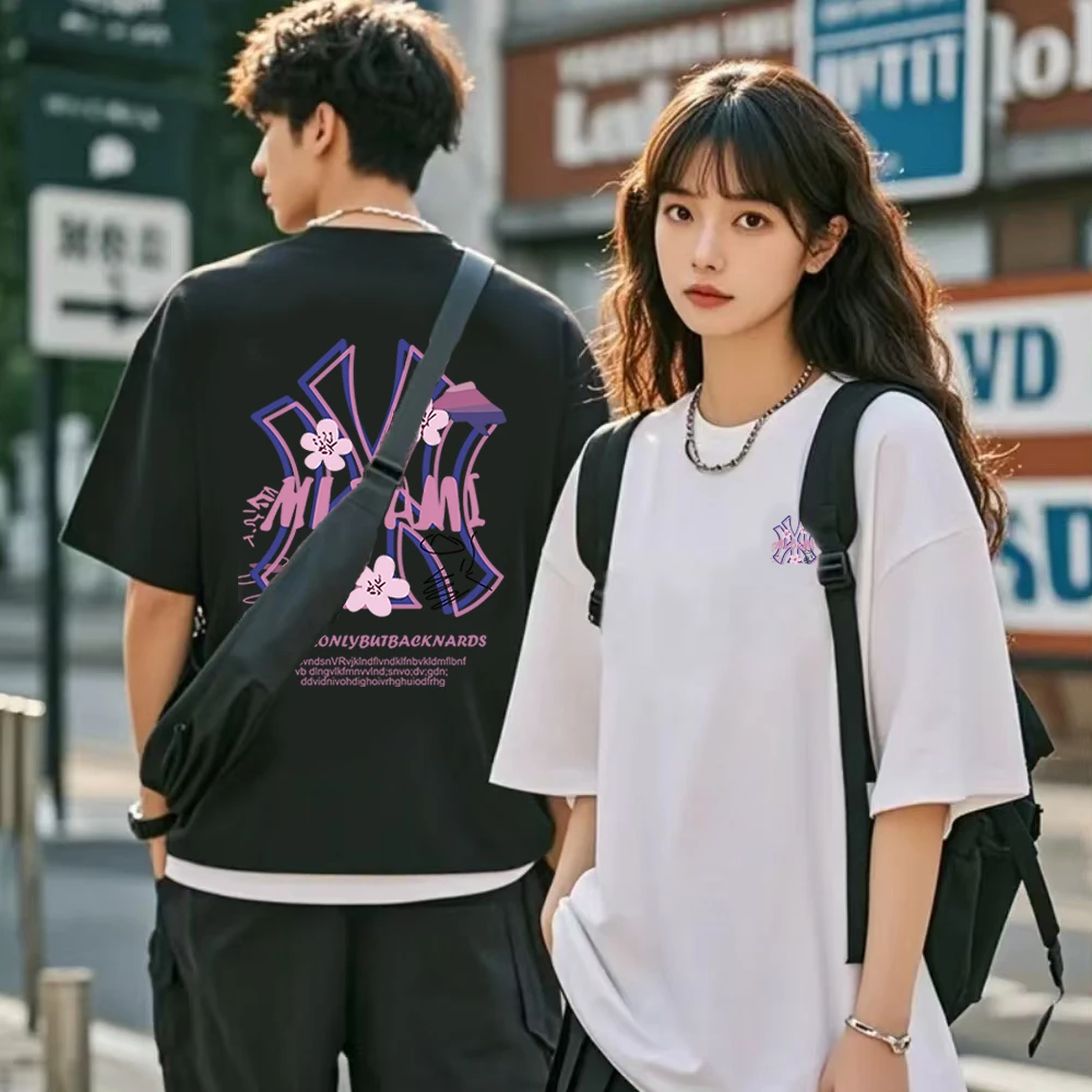 【品牌正品】夏季时尚百搭圆领T恤上衣男女同款情侣休闲短袖-251