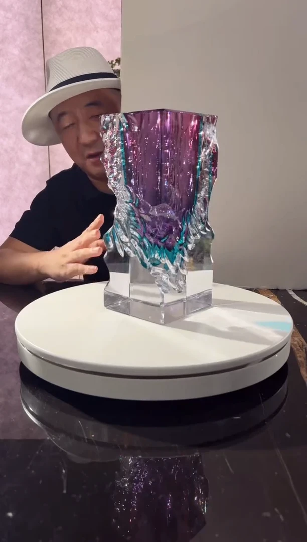 摆件璨石美学金红宝石蓝时间的边缘艺术花瓶