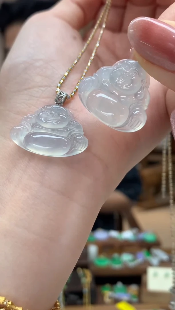 翡翠18K金镶嵌吊坠(不含链)佛公  多样性发货1件
