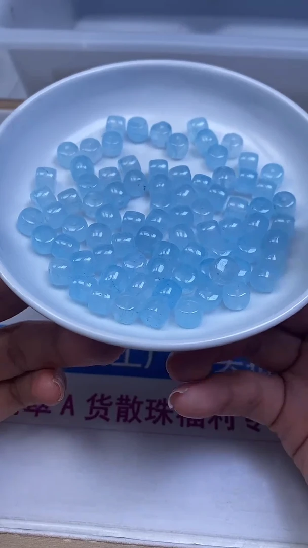 未镶嵌珠宝半成品水晶E208 海蓝宝水晶老型8*7mm10个5.8元